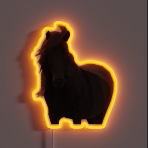 Low Poly Icelandic Horse RGB Neon Sign