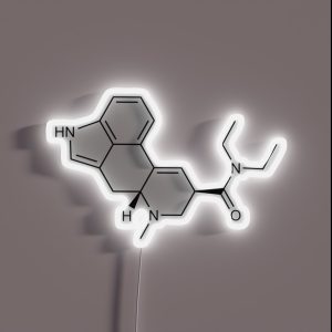 LSD Lysergic Acid Diethylamide Structural Formula RGB Neon Sign