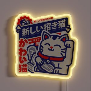 LUCKY CAT RGB Neon Sign