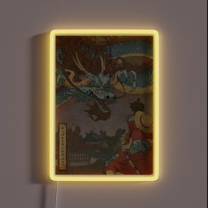 Luffy Vs Kaido Traditional Japanese Art Style RGB Neon Sign