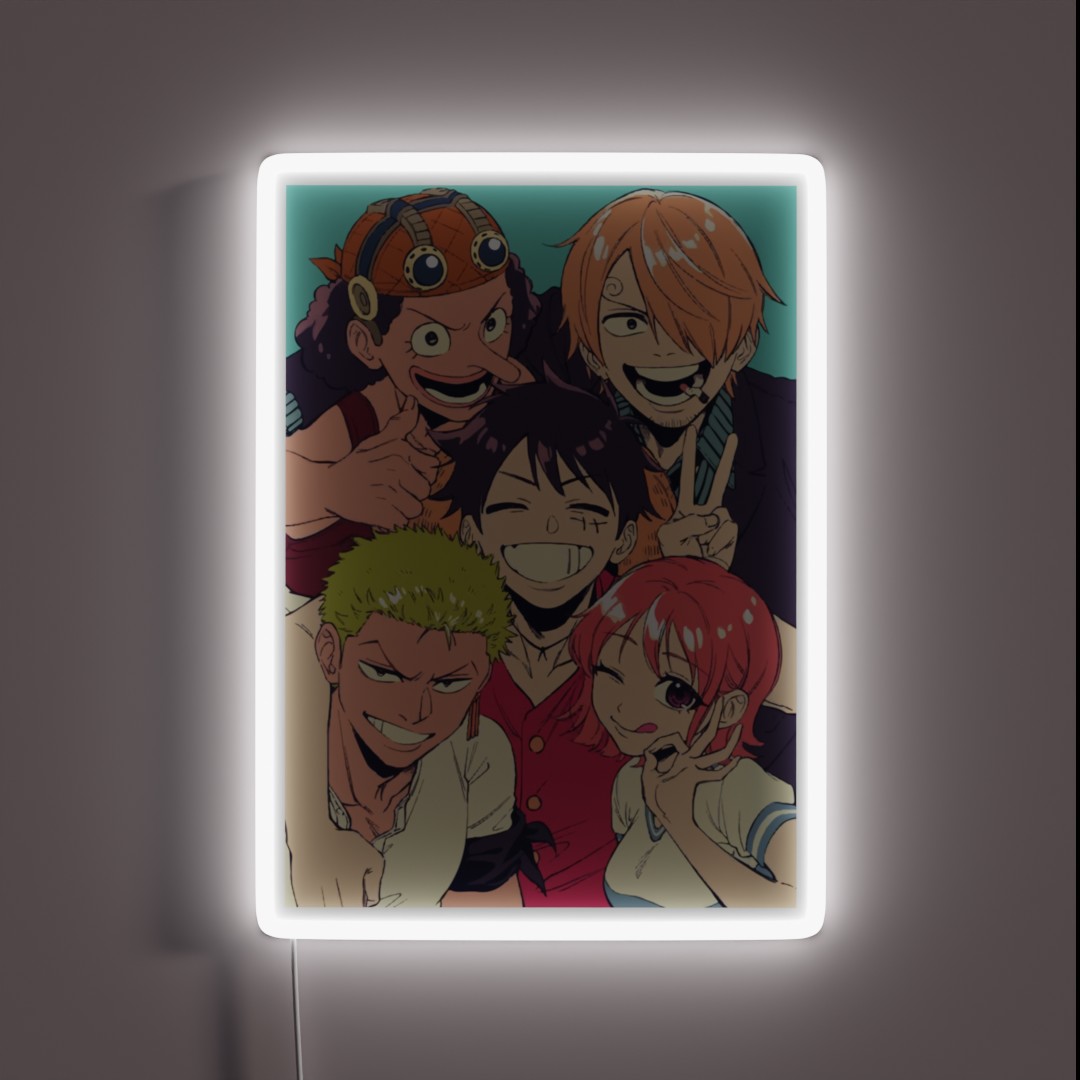 Luffy With Old Nakama S RGB Neon Sign Luffy With Old Nakama S RGB Neon Sign