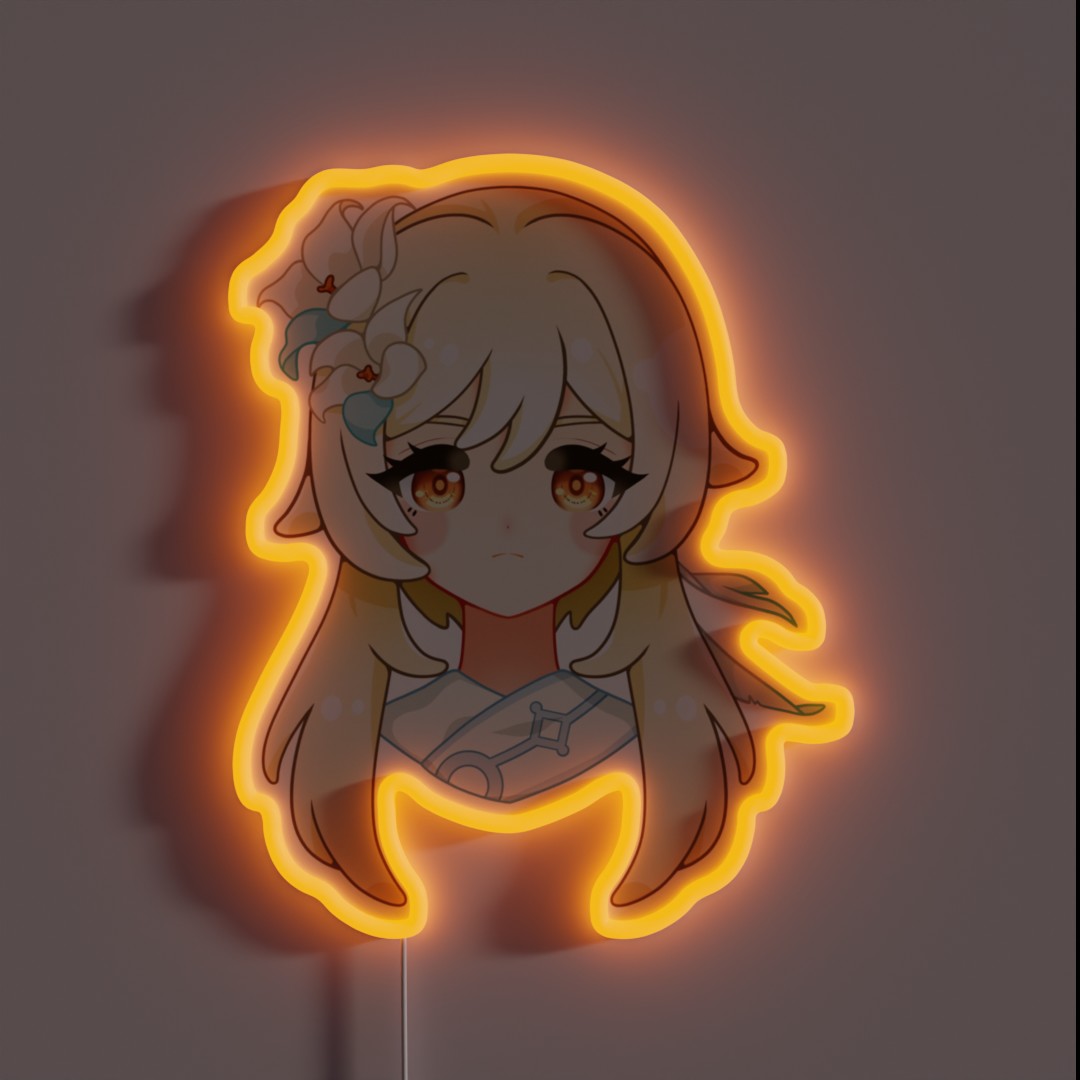 Lumine Abyss Genshin Impact Gray RGB Neon Sign Lumine Abyss Genshin Impact Gray RGB Neon Sign