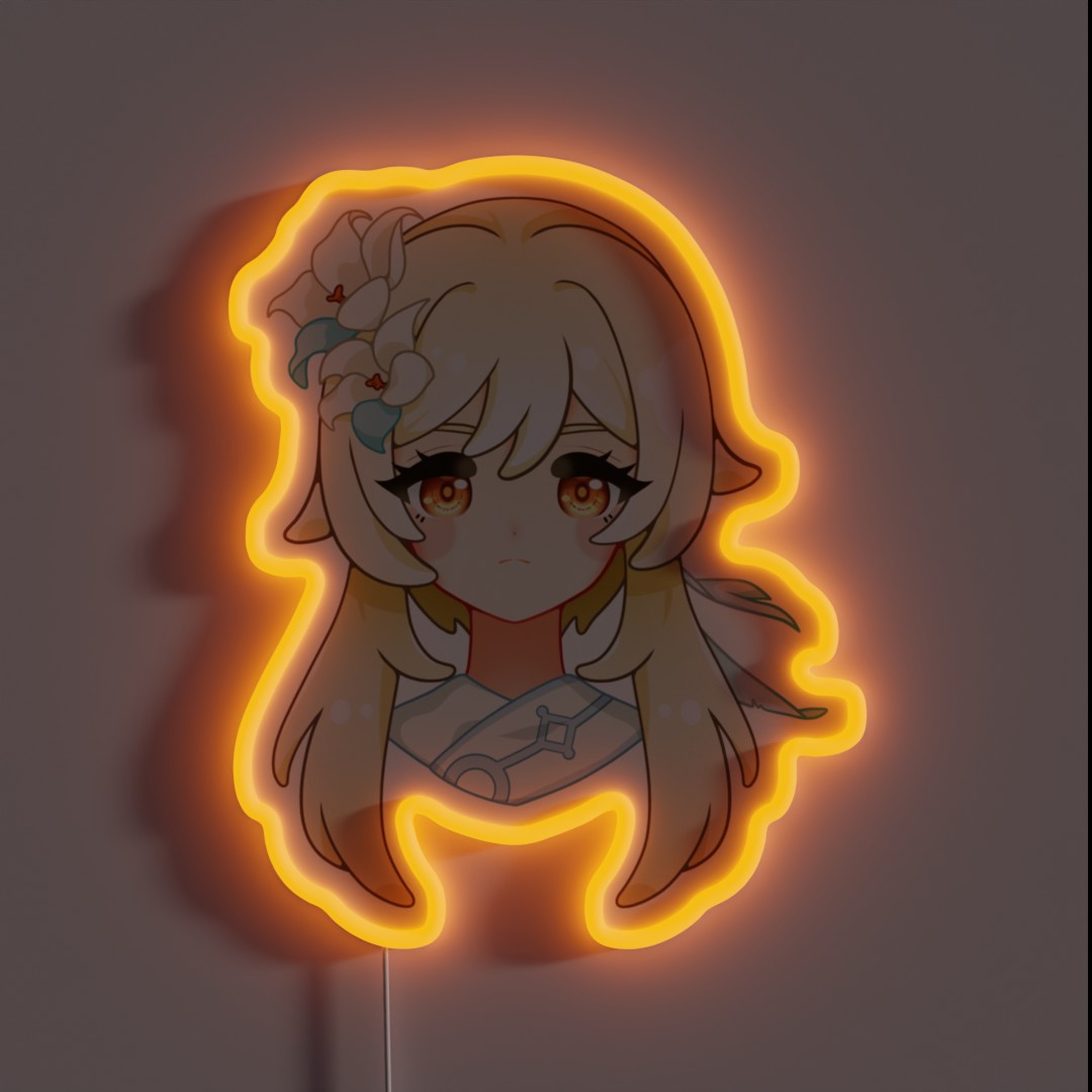 Lumine Abyss Genshin Impact White Edge RGB Neon Sign Lumine Abyss Genshin Impact White Edge RGB Neon Sign