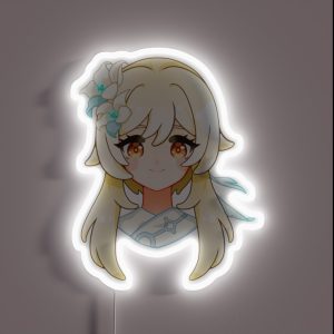 Lumine Traveler Anemo Genshin Impact Turquoise RGB Neon Sign