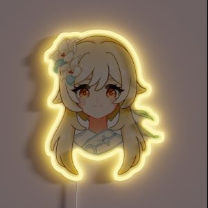 Lumine Traveler Genshin Impact Gray RGB Neon Sign