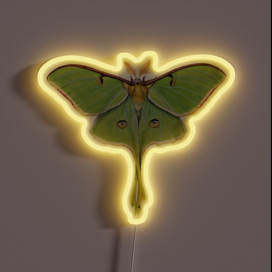 Luna Moth Actias Luna II RGB Neon Sign Luna Moth Actias Luna II RGB Neon Sign