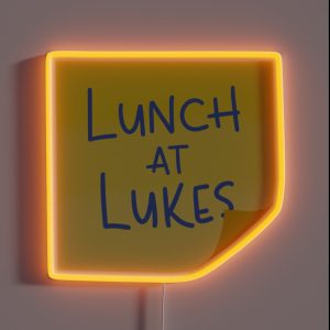 Lunch At Lukes Sticky Note RGB Neon Sign