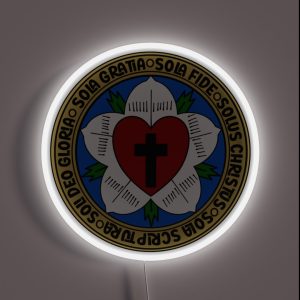 Luther S Rose With The 5 Solas Of The Reformation RGB Neon Sign