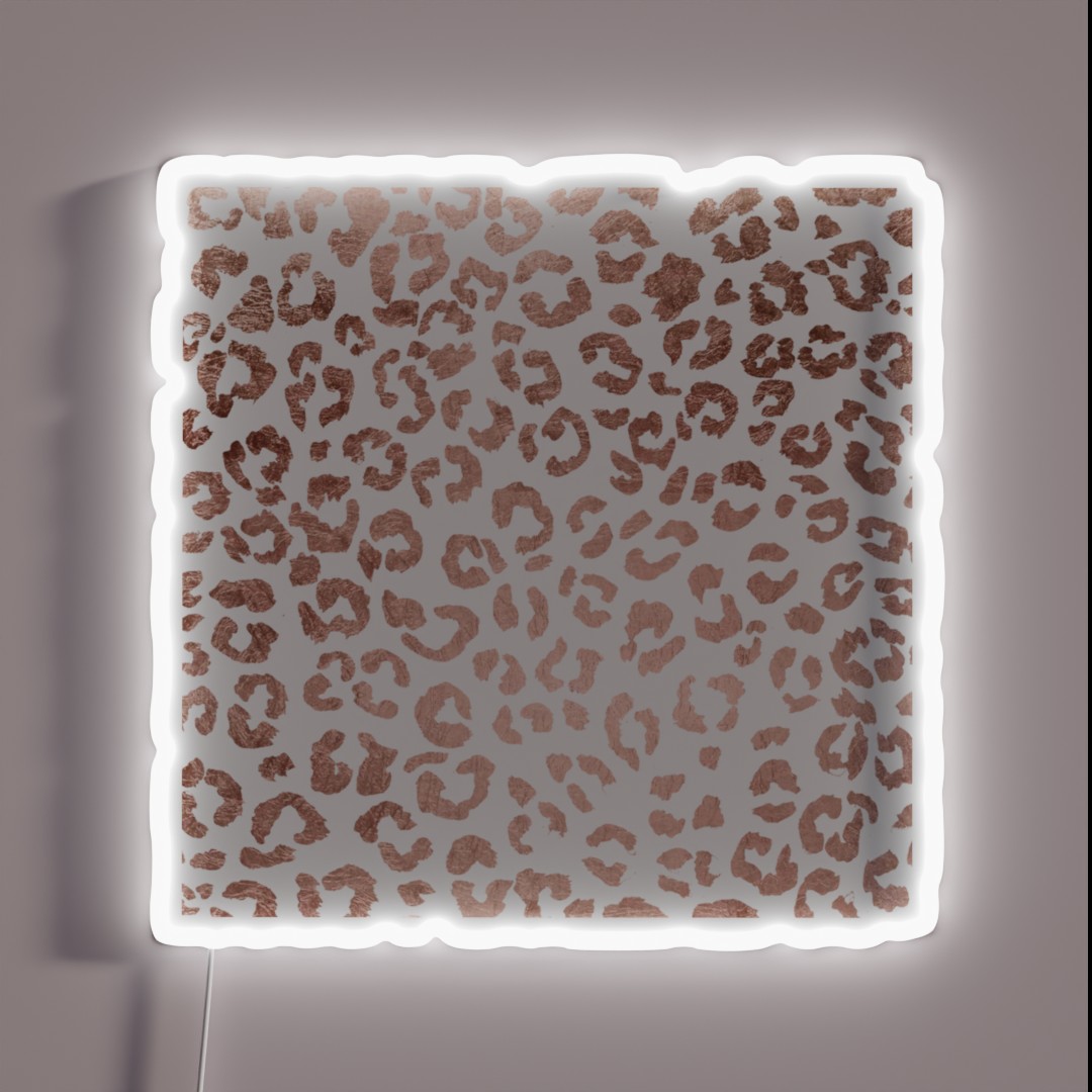 Luxurious Hand Drawn Rose Gold Leopard Print RGB Neon Sign Luxurious Hand Drawn Rose Gold Leopard Print RGB Neon Sign