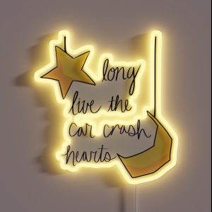 Lyrics Not Mine Unofficial Merch Long Live The Car Crash Hearts Design RGB Neon Sign Lyrics Not Mine Unofficial Merch Long Live The Car Crash Hearts Design RGB Neon Sign