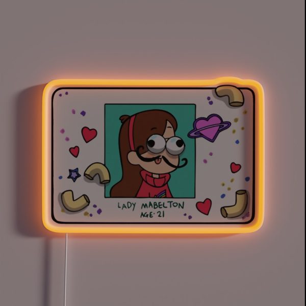 Mabel Pines Lady Mabelton Fake ID Card Replica RGB Neon Sign
