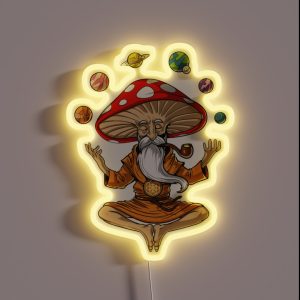 Magic Mushroom Buddha RGB Neon Sign