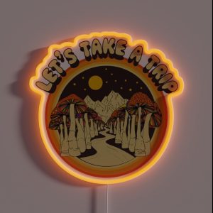 Magic Mushroom Take A Trip RGB Neon Sign