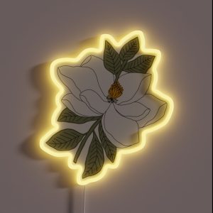 Magnolia Flower RGB Neon Sign