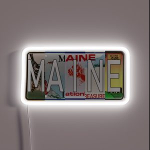 Maine License Plates RGB Neon Sign