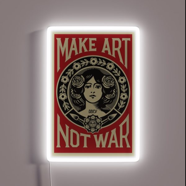 Make Art Not War RGB Neon Sign