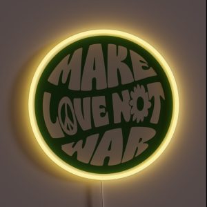 MAKE LOVE NOT WAR RGB Neon Sign