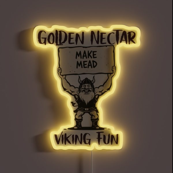 Make Mead Golden Nectar Viking Fun RGB Neon Sign