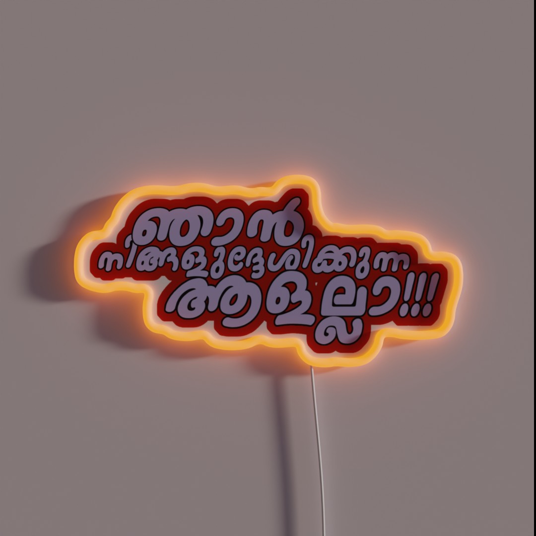 Malayalam Njan Ningaludheshikkunna Aalalla RGB Neon Sign Malayalam Njan Ningaludheshikkunna Aalalla RGB Neon Sign