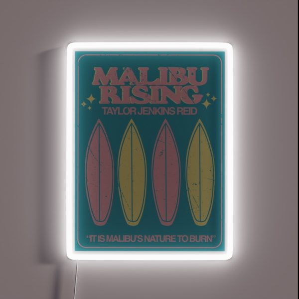 Malibu Rising Taylor Jenkins Reid Novel RGB Neon Sign