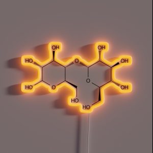 Maltose Malt Sugar Chemical Molecule Structure RGB Neon Sign Maltose Malt Sugar Chemical Molecule Structure RGB Neon Sign