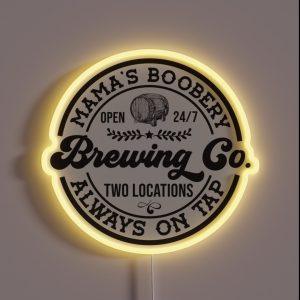 Mama S Boobery Brewing Co Funny Breastfeeding For New Mom RGB Neon Sign
