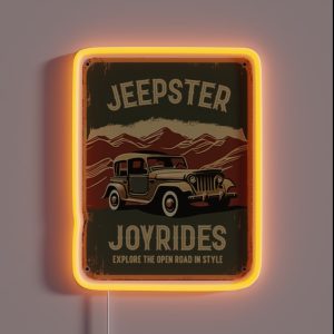 Man Cave Sign Jeepster Wall Decor For Mancave Bar Decorations RGB Neon Sign