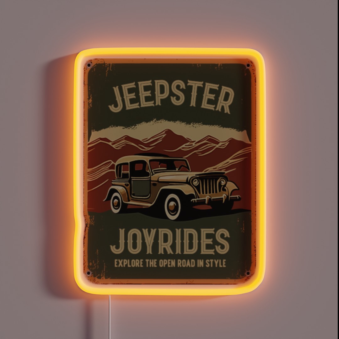 Man Cave Sign Jeepster Wall Decor For Mancave RGB Neon Sign Man Cave Sign Jeepster Wall Decor For Mancave RGB Neon Sign