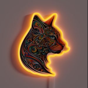 Mandala Cat Profile View RGB Neon Sign Mandala Cat Profile View RGB Neon Sign