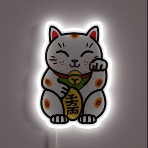 Maneki Neko Japanese Lucky Cat RGB Neon Sign