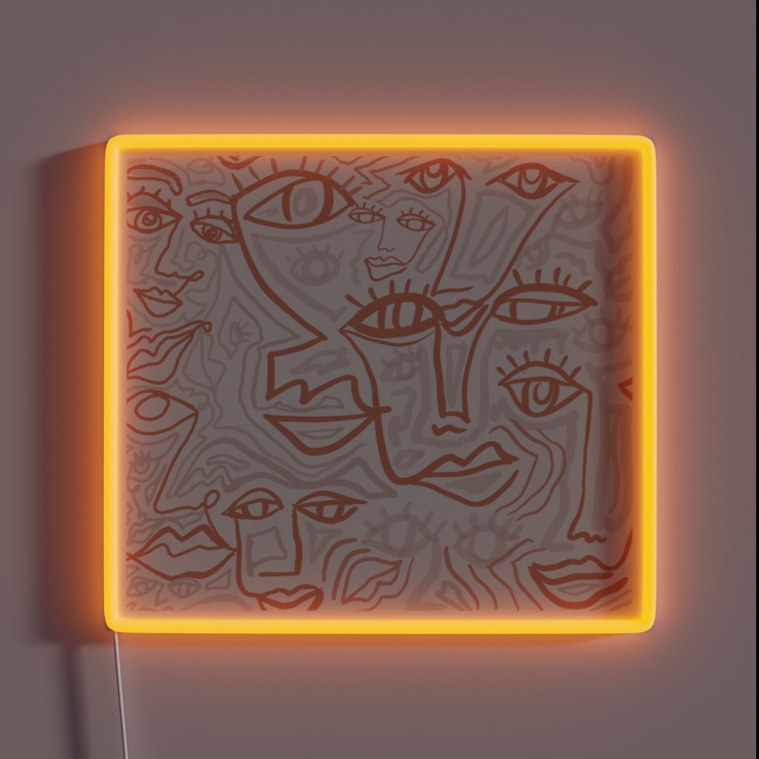 Many Faces RGB Neon Sign Many Faces RGB Neon Sign