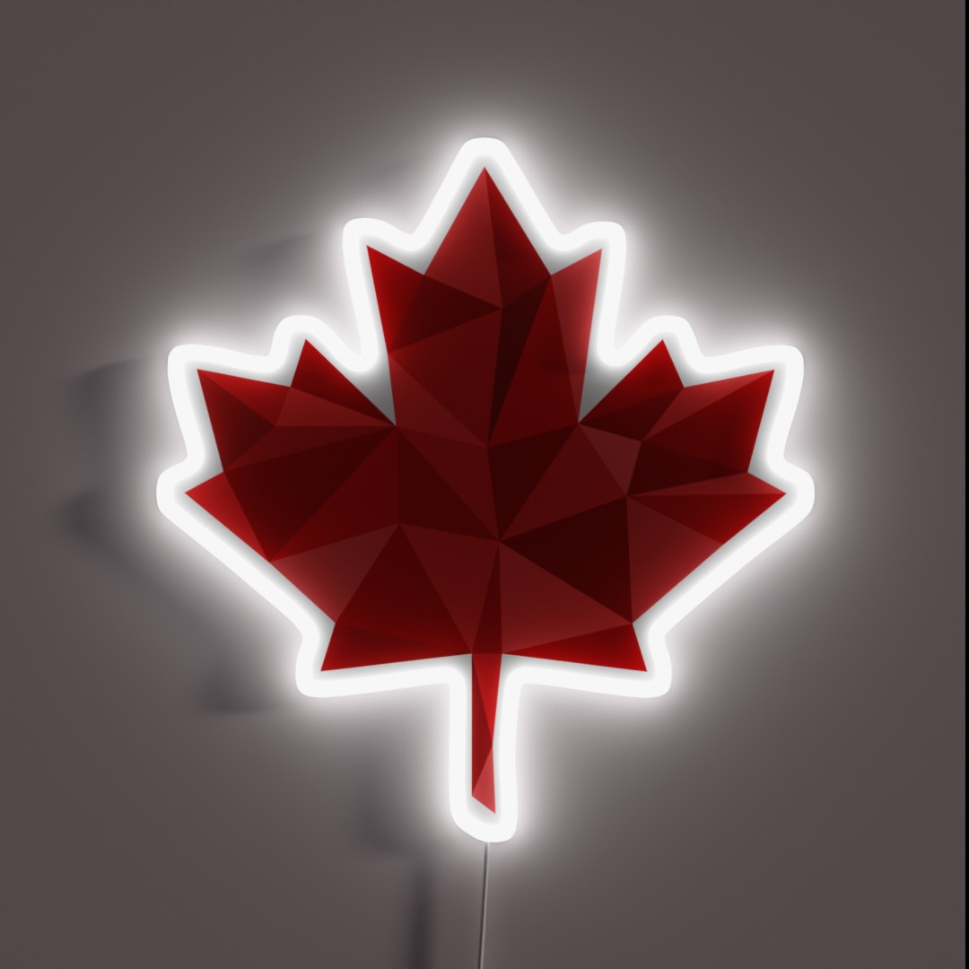 Maple Leaf Low Poly RGB Neon Sign Maple Leaf Low Poly RGB Neon Sign