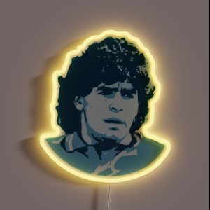 Maradonna Football God Argentina Colors RGB Neon Sign