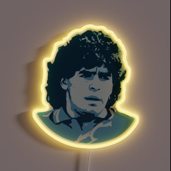 Maradonna Football God Argentina Colors RGB Neon Sign
