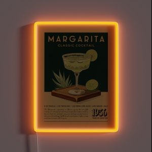 Margarita Cocktail Vintage Recipe Poster RGB Neon Sign