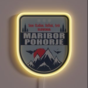 Maribor Pohorje Slovenia Vintage Winter Skiing Design RGB Neon Sign