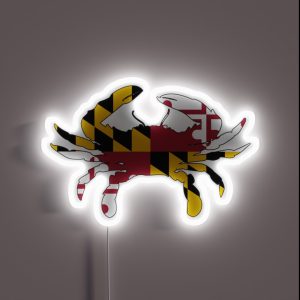 Maryland Flag Crab RGB Neon Sign