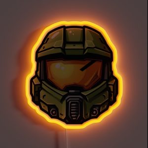 Master Chief Helmet Gamer RGB Neon Sign