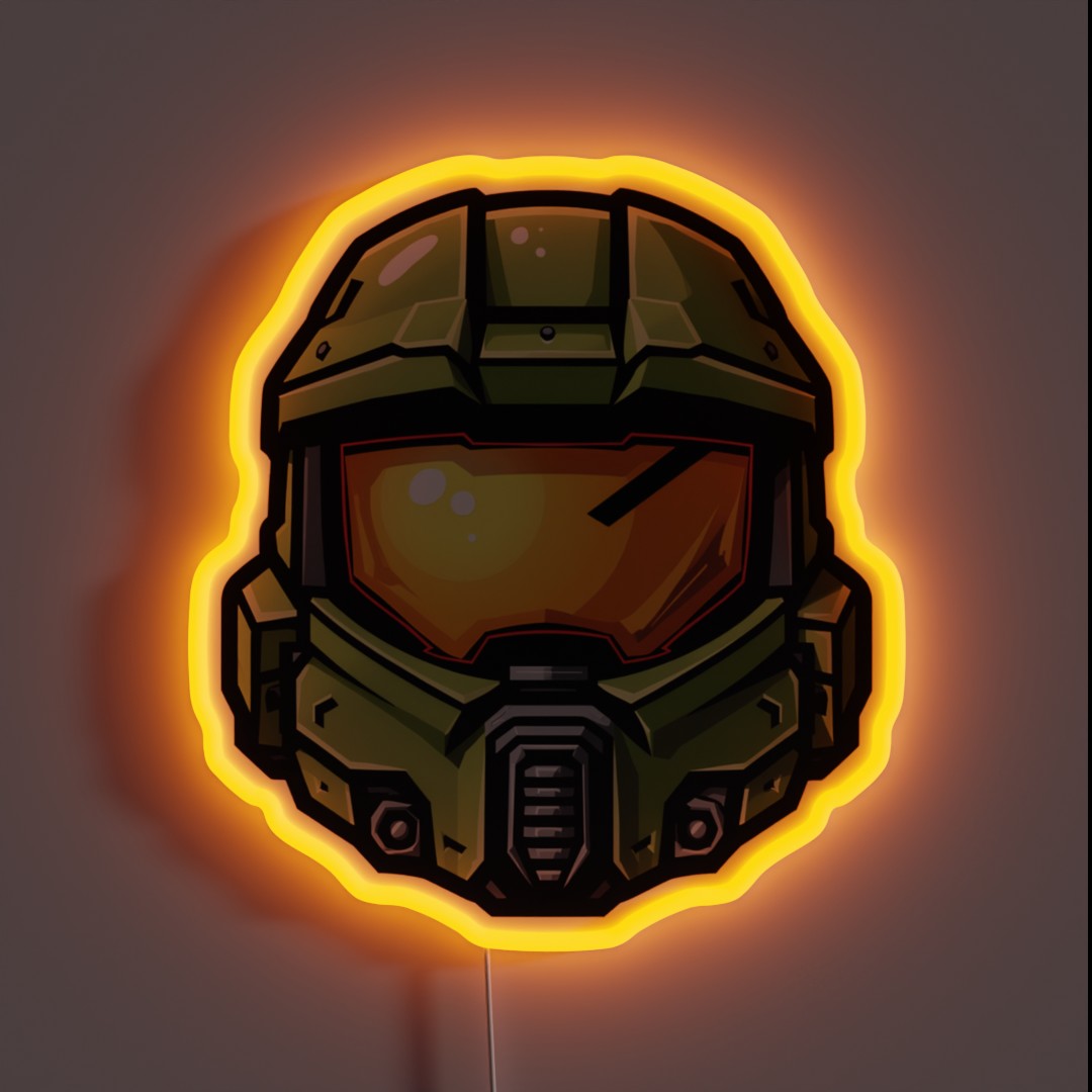 Master Chief Helmet Gamer RGB Neon Sign Master Chief Helmet Gamer RGB Neon Sign