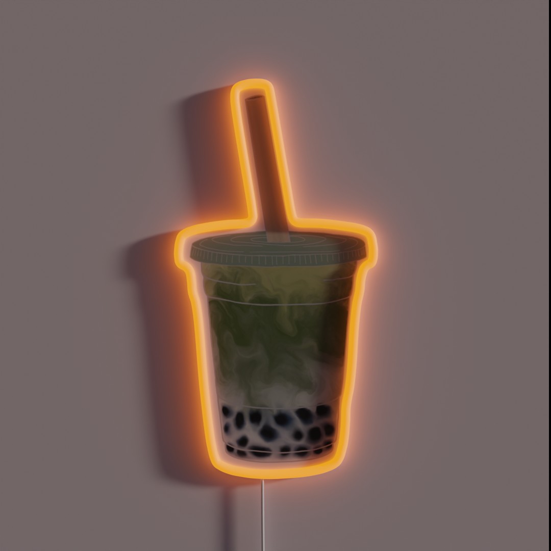 Matcha Boba Bubble Tea RGB Neon Sign Matcha Boba Bubble Tea RGB Neon Sign