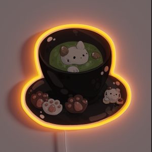 Matcha Tea Cat RGB Neon Sign