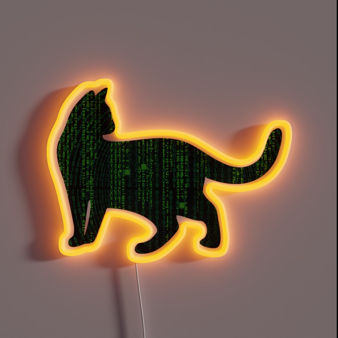Matrix Cat Qvkex RGB Neon Sign Matrix Cat Qvkex RGB Neon Sign