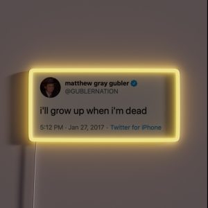Matthew Gray Gubler Grow Up Tweet RGB Neon Sign Matthew Gray Gubler Grow Up Tweet RGB Neon Sign