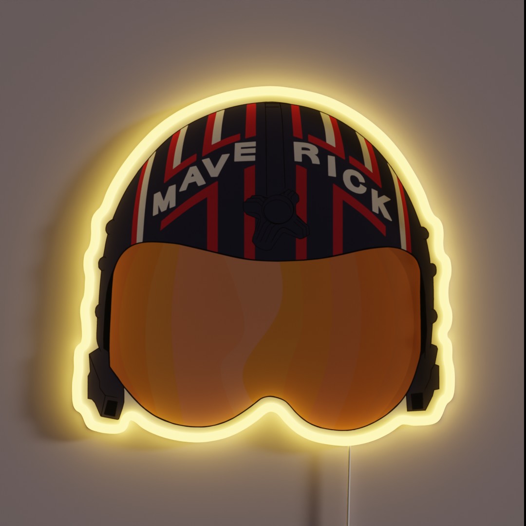 Maverick Helmet Stylized RGB Neon Sign Maverick Helmet Stylized RGB Neon Sign