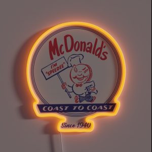 Mcdonald Vintage Speedee Coast To Coast RGB Neon Sign