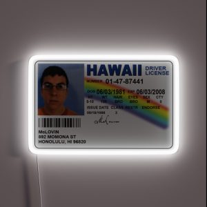 Mclovin Fake ID Funny Meme RGB Neon Sign Mclovin Fake ID Funny Meme RGB Neon Sign
