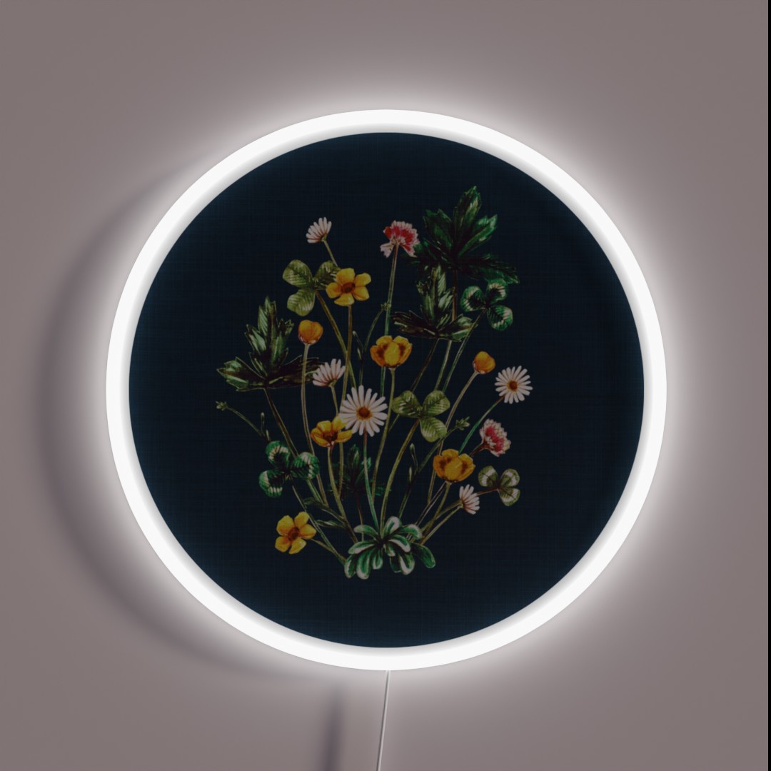 Meadowsweet Autumn On Rustic Blue RGB Neon Sign Meadowsweet Autumn On Rustic Blue RGB Neon Sign