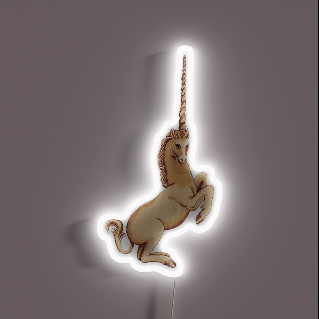 Medieval Unicorn Midnight Floral Tapestry RGB Neon Sign Medieval Unicorn Midnight Floral Tapestry RGB Neon Sign