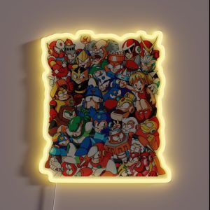 Mega Man 1 2 And 3 Robot Masters RGB Neon Sign