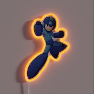 Mega Man Armed And Ready RGB Neon Sign Mega Man Armed And Ready RGB Neon Sign